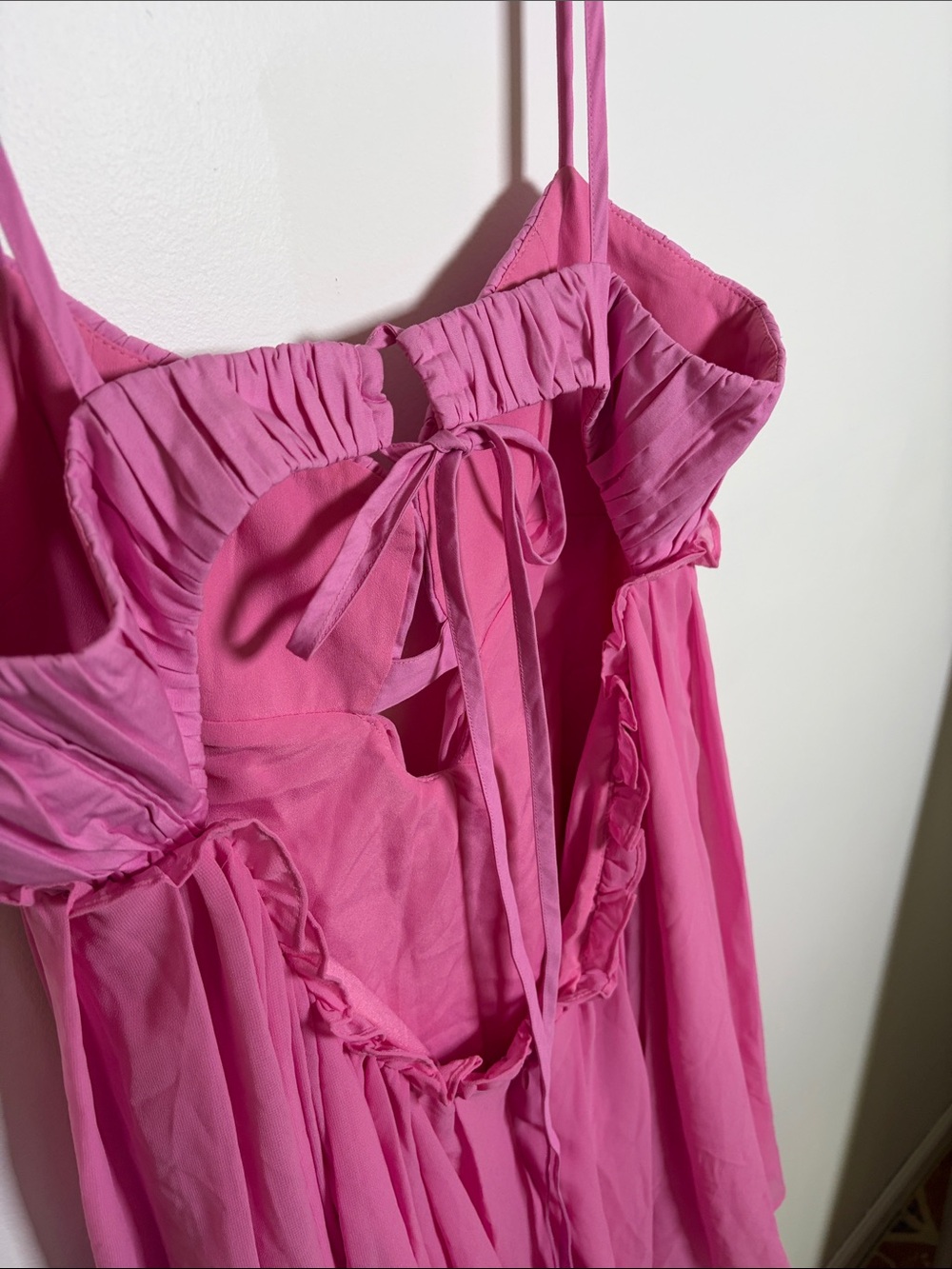 ASOS DRESS Pink Spaghetti Strap Chiffon Dress - Picture 6 of 11